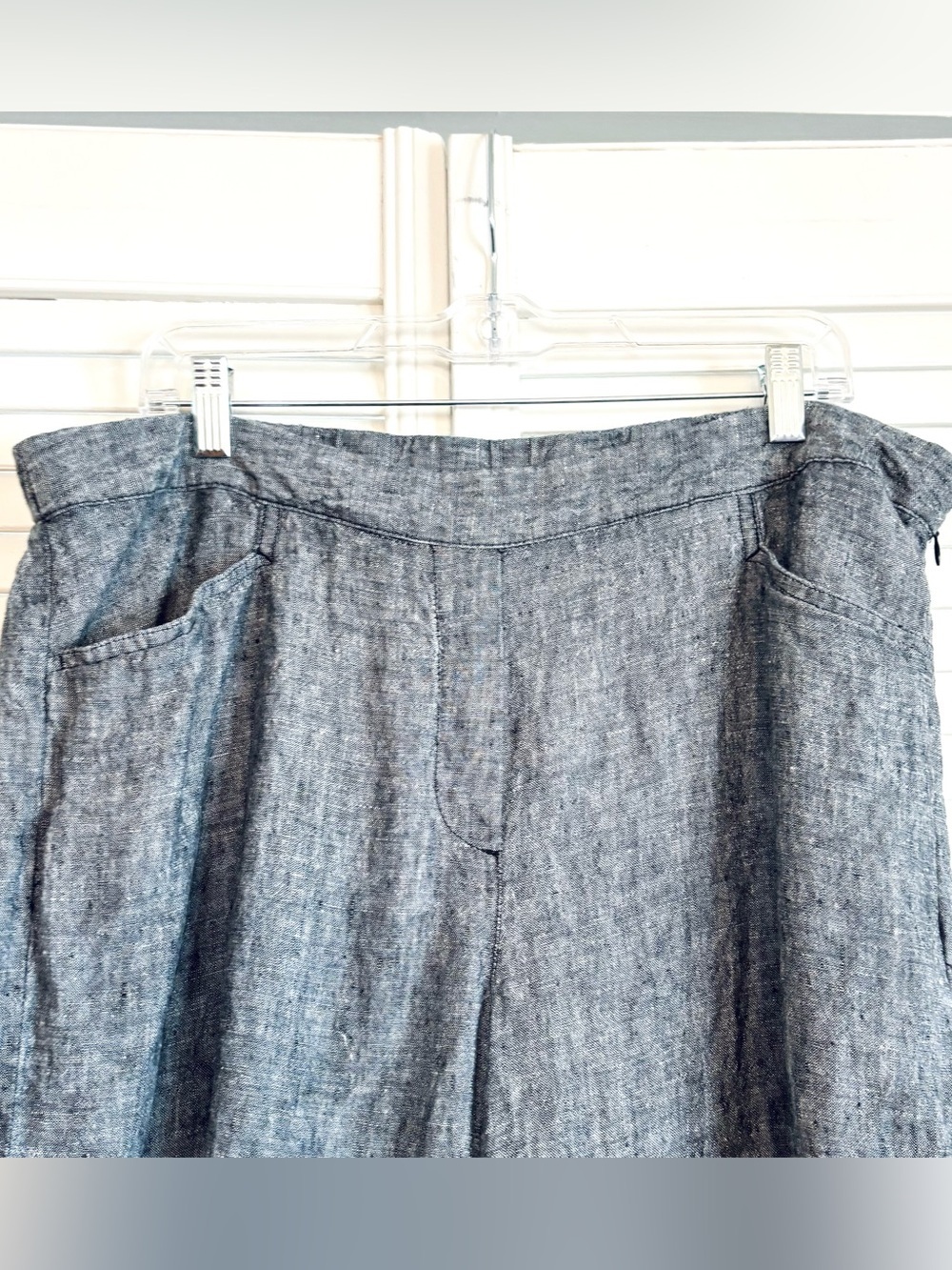 J. Jill 100% Linen Gray Wide Leg Crop Pants Size XL - Picture 2 of 6